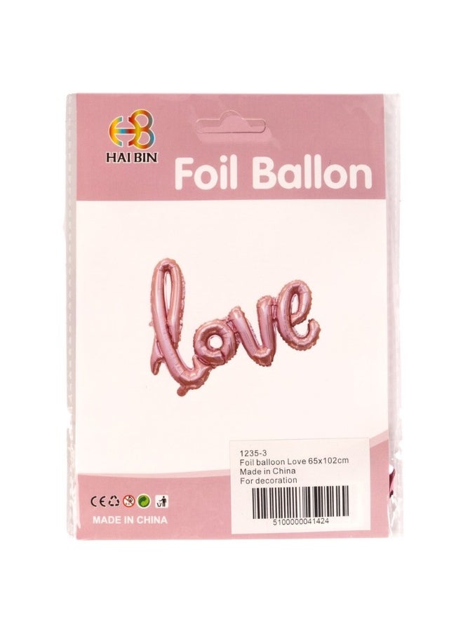Gulf Flowers Foil Balloon Love, Pink, 102cm x 65cm – Romantic Valentine’s and Wedding Party Decoration 