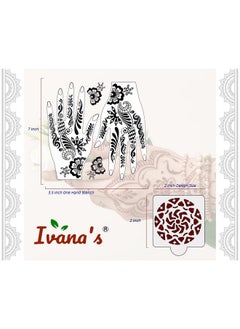 ivana's Set Of 20 Pcs Combo Pack, Reusable Mehandi Design Sticker Stencils For Both Hand | Henna Stencil For Hands | Quick And Easy To Use, For Girls, Women, Kids & Teen, D-2151  - Image 5