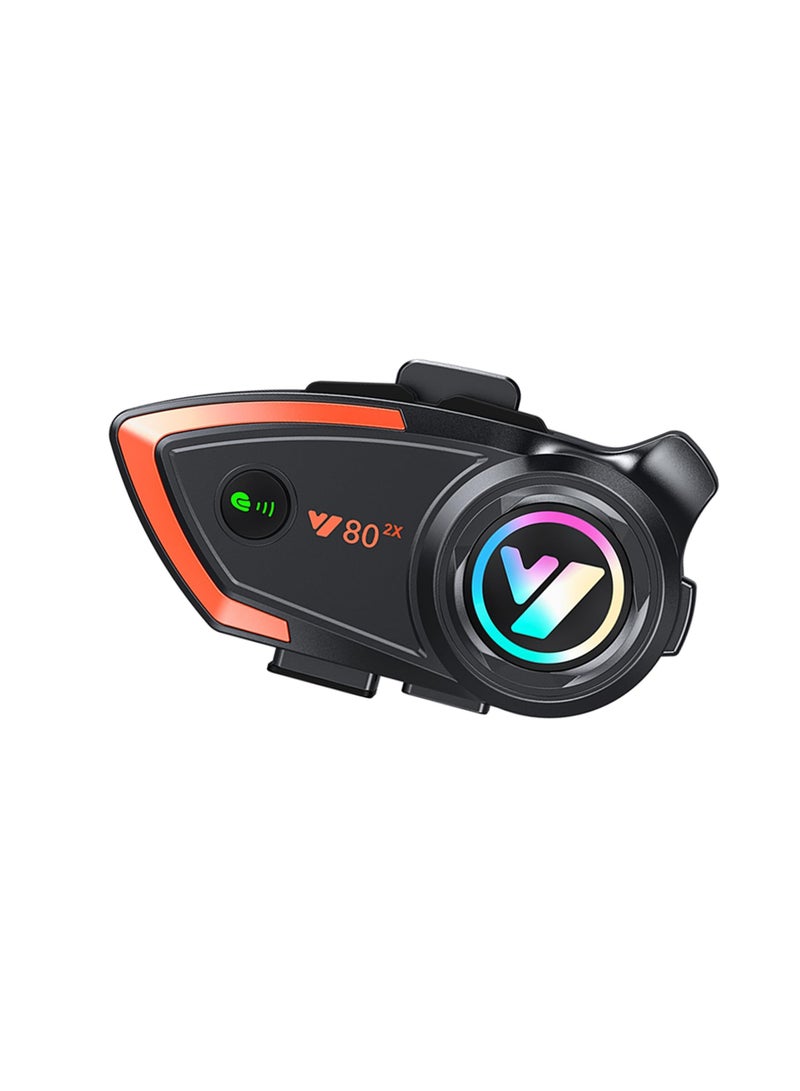 Motorcycle Bluetooth Headset - Outdoor Wireless Helmet Intercom, 500M Communication Range, IP67 Waterproof, CVC Noise Cancellation, Hard Mic, Automatic Answer (Single Pack) - Image 1