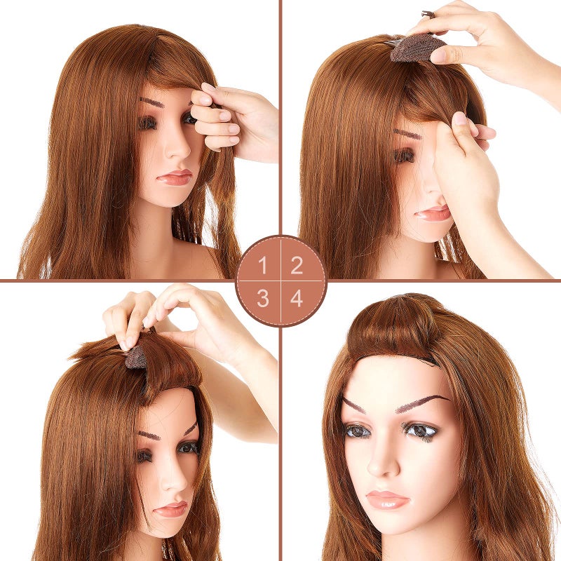 Waydress 4 Pcs Invisible Fluffy Hair Clip Puff Hair Head Cushion Sponge Filler with Clip Hairs Bumps Volume Quick Insert Increase Bun Base Comb Fluffy Hairstyle Tool for Women(Brown, Black) - Image 3