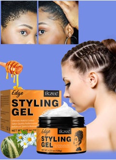 IKZEE 120g Edge Styling Gel Hair Edge Control gel with Honey Extract Anti Frizz Anti Flyaway Non Greasy Edge Style Gel Cream Strong Hold Lasting Shine and Moisturize Hair Wax Natural Hair Gel  - Image 1
