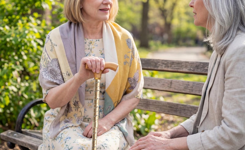 Asterom Folding Cane for Women - Stylish, Adjustable, Engraved, Aluminum - Cool Canes for Women - Fashionable Walking Canes (Golden) - Image 5