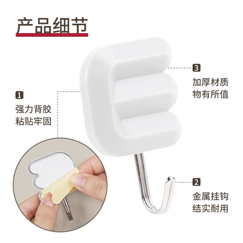 Light Luxury LOVE Plastic Letter Hook Creative No-Drill Adhesive Hook for Bedroom Bathroom Kitchen Door Wall - Image 4