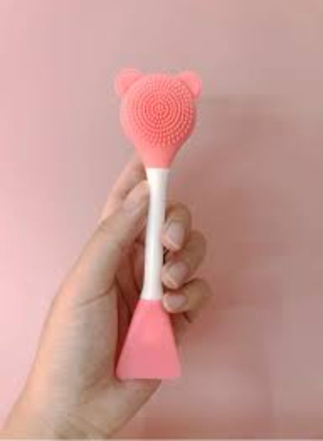 1-Piece Dual-Ended Silicone Face Mask Brush for Cleaning, Massaging, and Applying Various Face Masks, Facial Cleansing, Cream, and Makeup Application Multicolour - Image 3