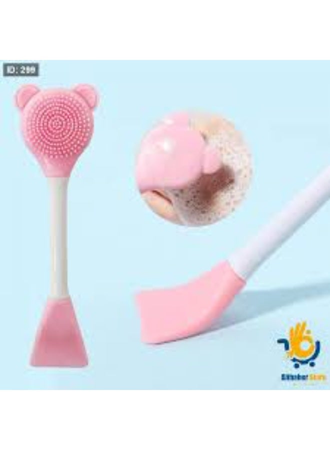 1-Piece Dual-Ended Silicone Face Mask Brush for Cleaning, Massaging, and Applying Various Face Masks, Facial Cleansing, Cream, and Makeup Application Multicolour - Image 5
