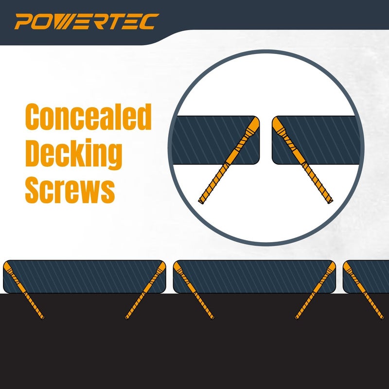 POWERTEC براغي السطح رقم 10 × 2-3/8 بوصة، محرك نجمة T15، مطلية للاستخدام الخارجي على الخشب والمواد المركبة، عبوة 250 (72185) - Image 4