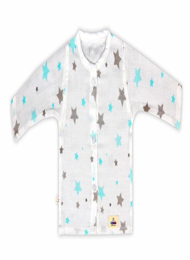 LazyToddler Organic Cotton Muslin Full-Sleeve Jhabla Set for Newborn Boys & Girls Comfortable Baby Clothes Pack of 4 (Combo 2, S) - Image 5