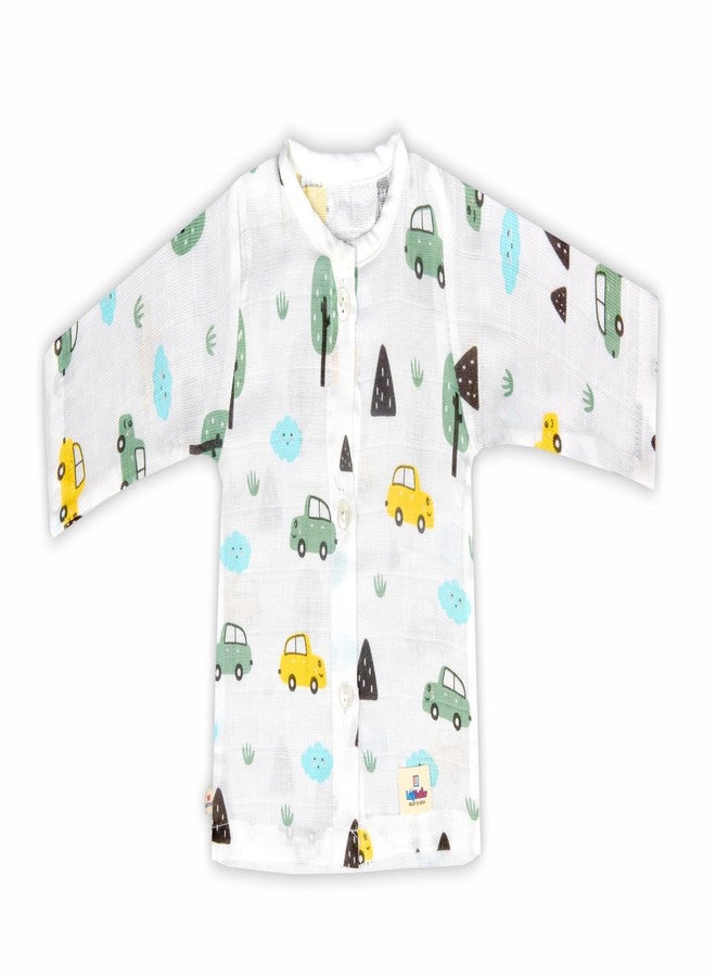 LazyToddler Organic Cotton Muslin Full-Sleeve Jhabla Set for Newborn Boys & Girls Comfortable Baby Clothes Pack of 4 (Combo 2, S) - Image 4