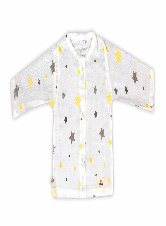 LazyToddler Organic Cotton Muslin Full-Sleeve Jhabla Set for Newborn Boys & Girls Comfortable Baby Clothes Pack of 4 (Combo 2, S) - Image 3