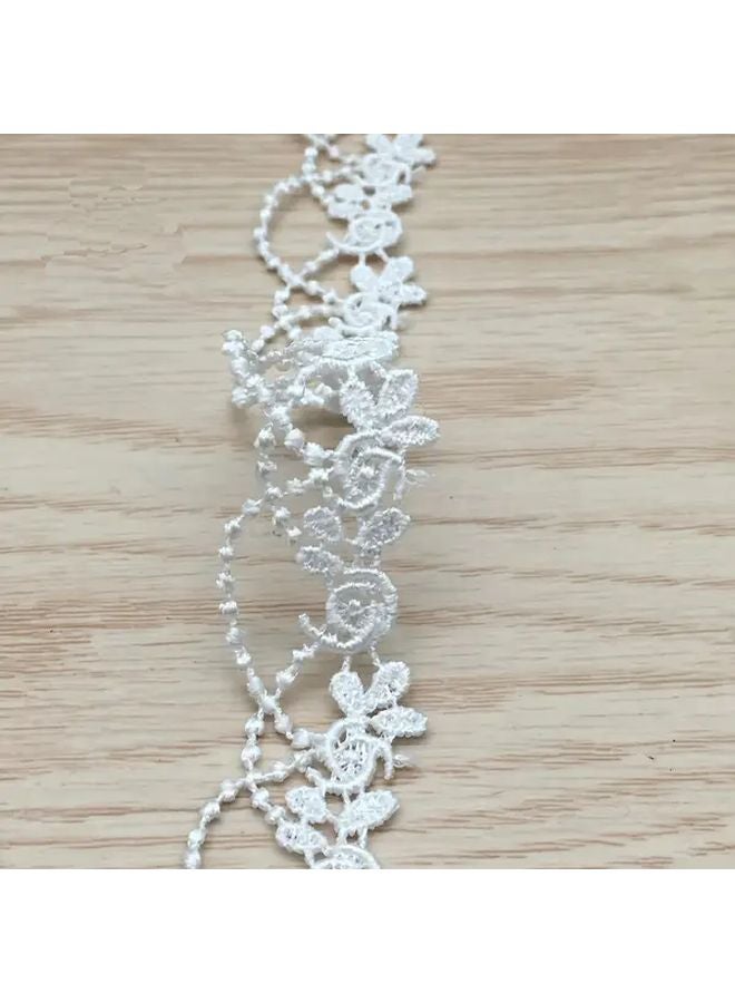 Water Soluble Embroidery Lace Trim 1 Yard White Sewing Knitting Accessories - Image 1