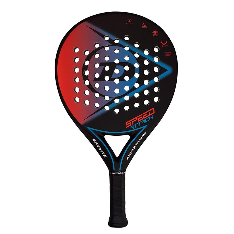 Dunlop Sports 2022 Speed Attack Padel Racket, Black/Red/Blue - Image 1