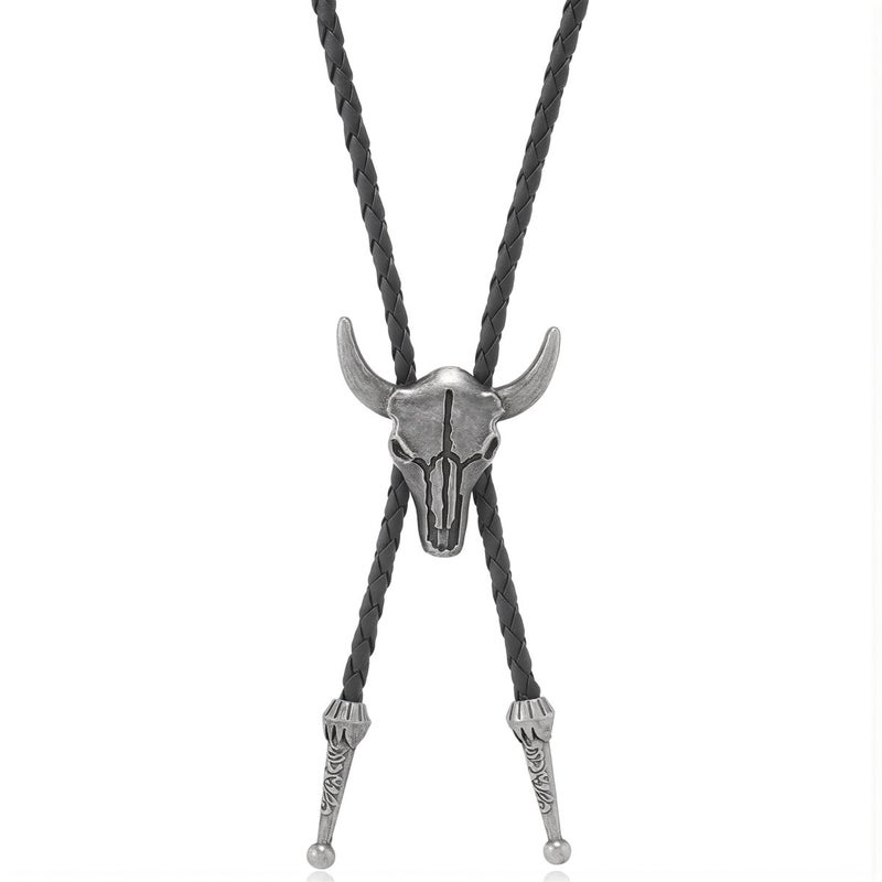 Unisex Bolo Tie Bull Head Western Cowboy Accessory For Couple Pair Use - Image 1
