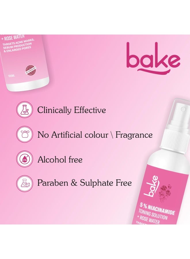 BAKE 5% Niacinamide Toner For Acne Prone & Oily Skin | Targets Acne Marks, Oil Production & Enlarged Pores for Glowing Skin | Alcohol Free Toner for Women & Men | 100ml (Fresh) - Image 4