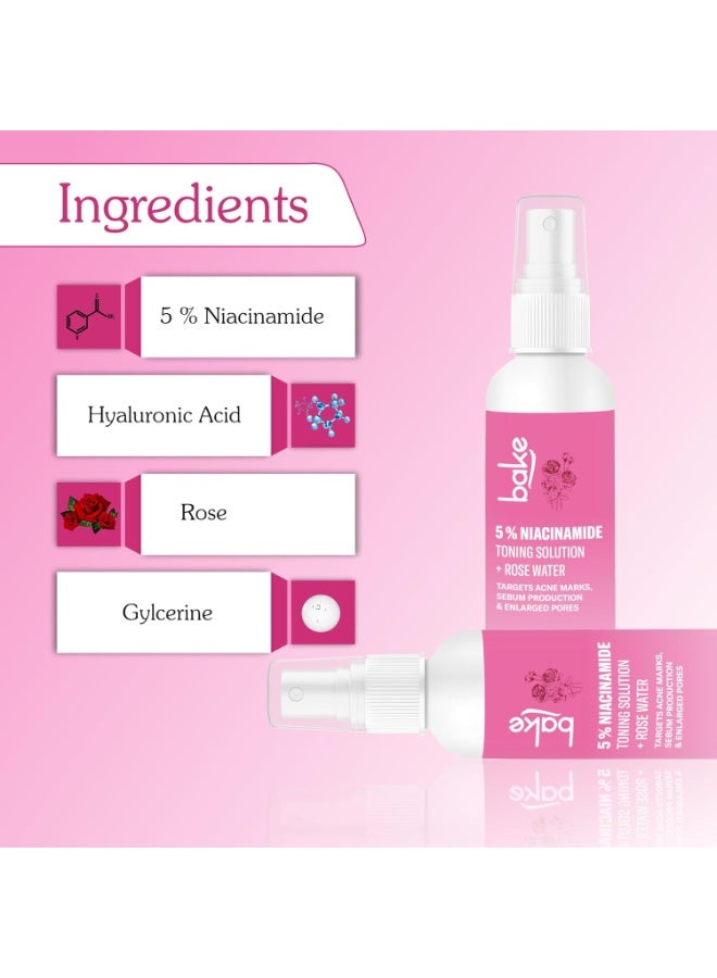 BAKE 5% Niacinamide Toner For Acne Prone & Oily Skin | Targets Acne Marks, Oil Production & Enlarged Pores for Glowing Skin | Alcohol Free Toner for Women & Men | 100ml (Fresh) - Image 5