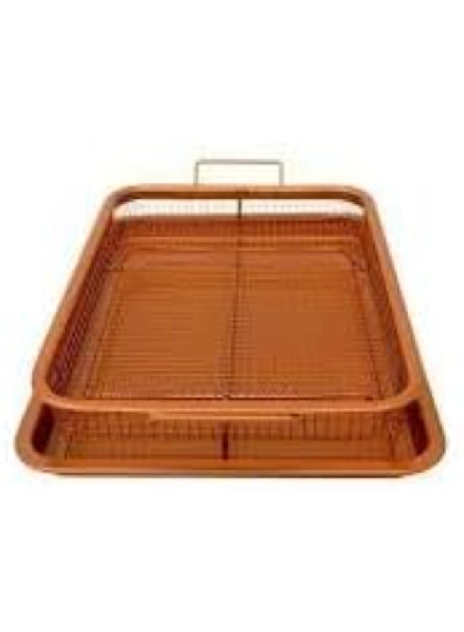 2x1 Large Rectangular Roasting and Oil Draining Tray - Multi-purpose for oven, roasting and serving - Keeps food crispy and fat-free J - Image 5