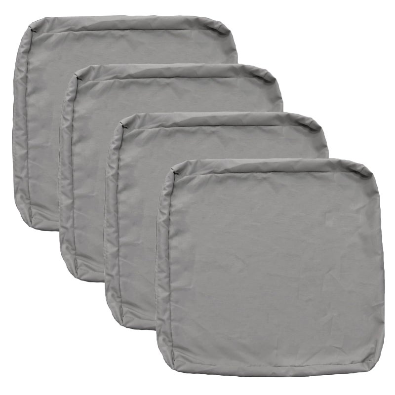 FLYMEI أغطية وسائد فليماي للحدائق 25x25x5 مقاومة للماء استبدال أغطية الوسائد 4 عبوات غطاء وسادة مقعد خارجي لكرسي رattan أريكة، رمادي - Image 1