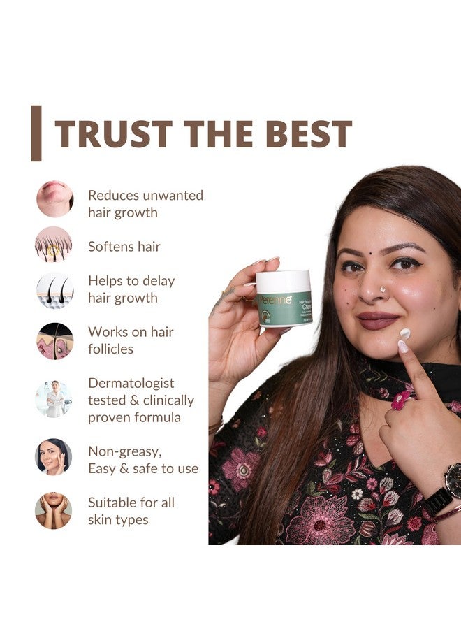 PERENNE Unisex Adult Hair Retardant Cream (50 Gm) | For Reducing Facial Hair And Other Body Parts| Natural|Paraben Free| - Image 3