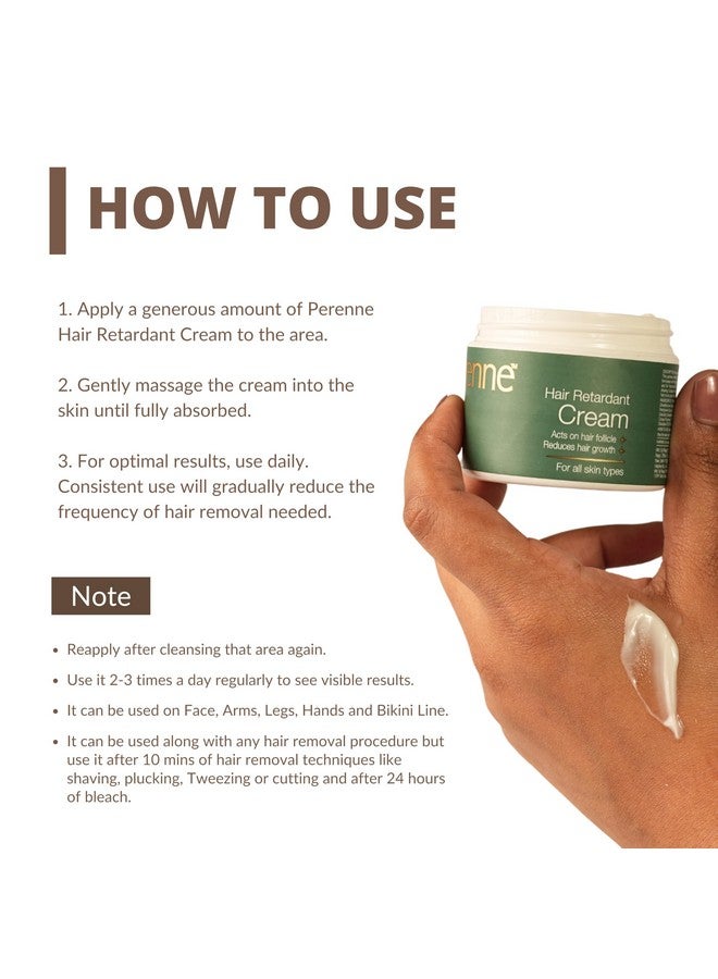 PERENNE Unisex Adult Hair Retardant Cream (50 Gm) | For Reducing Facial Hair And Other Body Parts| Natural|Paraben Free| - Image 5