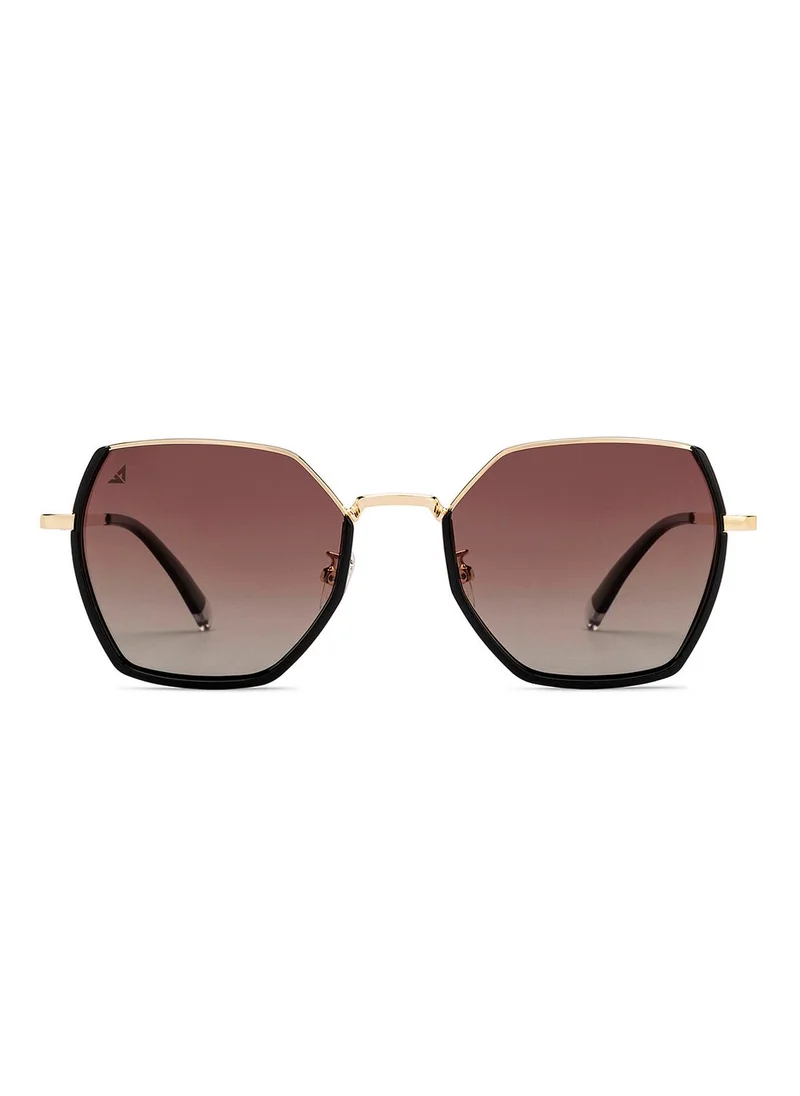 VINCENT CHASE Women's Women's Polarized Hexagon Sunglasses - VC S15767 - Lens Size: 55 Mm