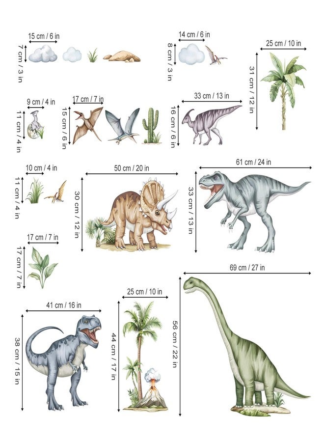 decalmile Large Dinosaurs Wall Decals Animal Dino Tropical Palm Tree Wall Stickers Boys Bedroom Playroom Baby Nursery Wall Decor(XXL) - Image 4