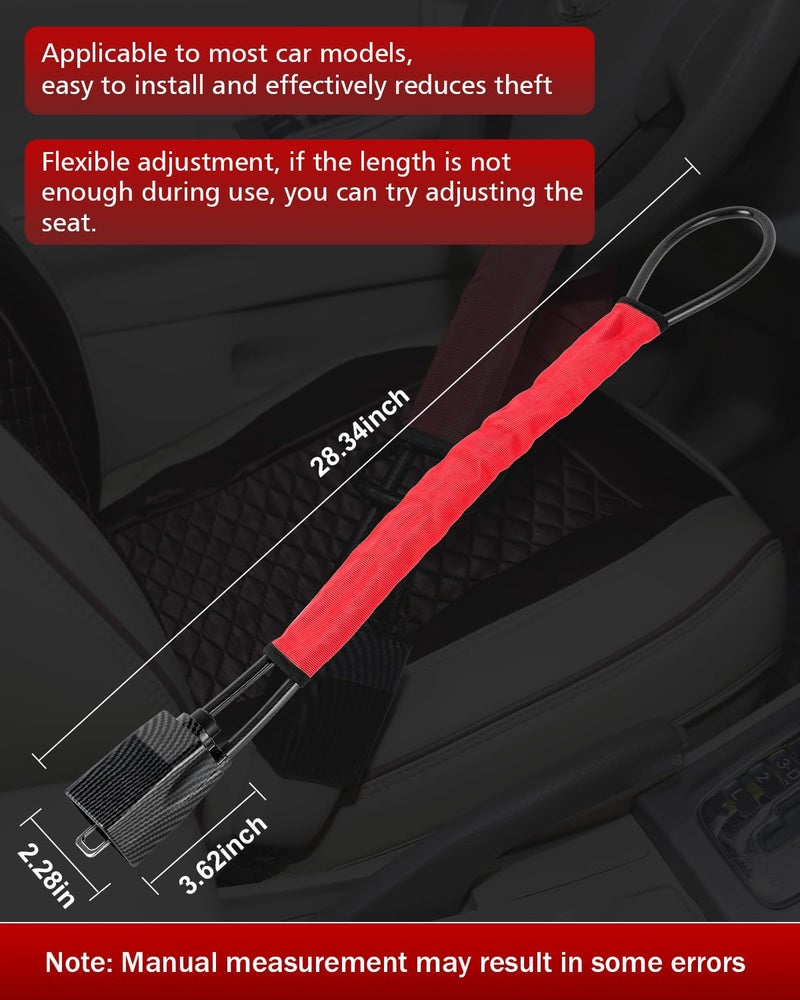 HMYMYHM Upgraded car Steering Wheel Lock, seat Belt Lock and Anti-Theft Device, Water Transfer Printing Process, 3 Keys, Multi-Functional, Suitable for Most Vehicles, SUVs and Golf cart Security (red). - Image 3