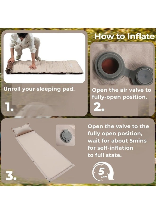 GGEROU - Air Bed Mettress with Built-in Electric Pump, Inflatable Air Mettress Sleeping Pad, Portable Roll Up Bed, Inflatable Outdoor Mat - Image 1