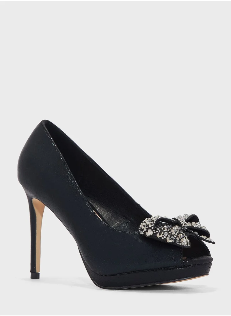 MENBUR Peep Toe Heel Pumps