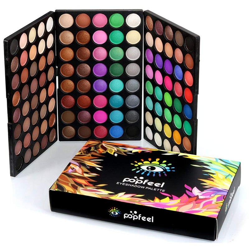 popfeel 120 Colors Hightlight Eyeshadow Palette Makeup Gift Set, Pure Vie Professional Long Lasting Waterproof Matte Highly Pigments Shiny Shimmers Glitter Makeup Palette Colorful Cosmetic Eye Shadow Pallet#1 - Image 1