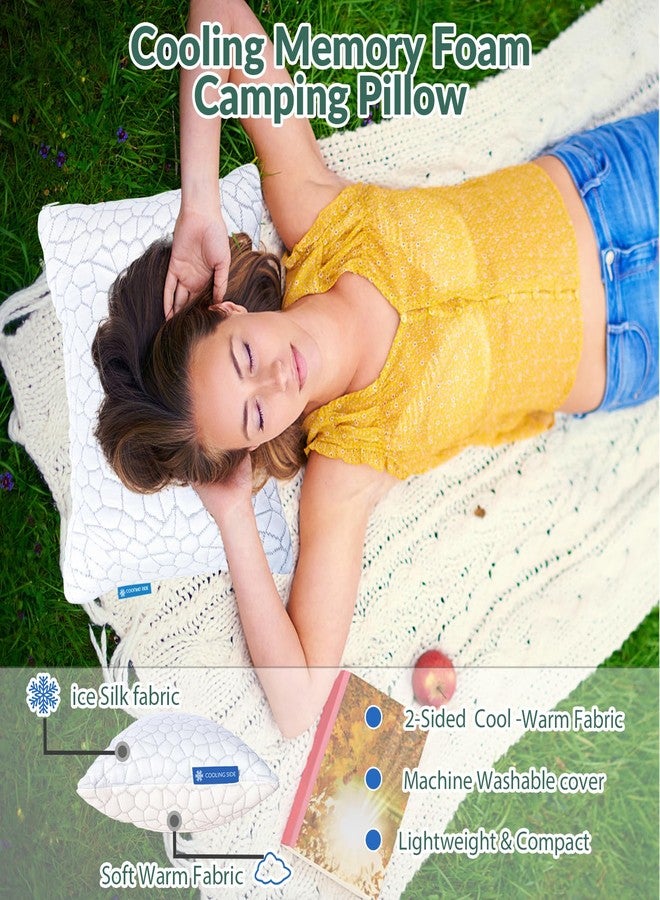 كوتول وسادة سفر صغيرة مبردة من QUTOOL للنوم، عبوة واحدة، وسادة تخييم من إسفنج الذاكرة الممزق معتمد من CertiPUR-US، مناسبة لحقائب الظهر ومعدات المشي لمسافات طويلة، وسادة محمولة مع حقيبة تخزين للسفر - Image 2