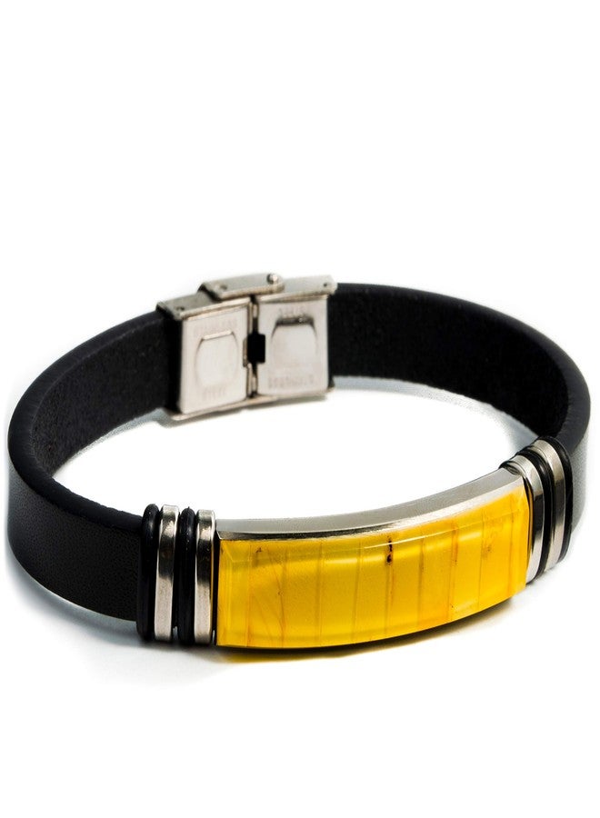 Handmade Baltic Amber Mosaics Bracelet, Adjustable, Unisex (Light honey) - Image 1