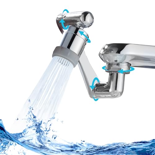 CECEFIN 1080° Swivel Faucet-Extender Sink-Aerator - 2 Mode Splash Water Filter Extension, Kitchen Bathroom 360° Rotatable Spray Attachment, Multifunctional Universal Robotic Arm -Wash Hand/Hair/Face - Image 1