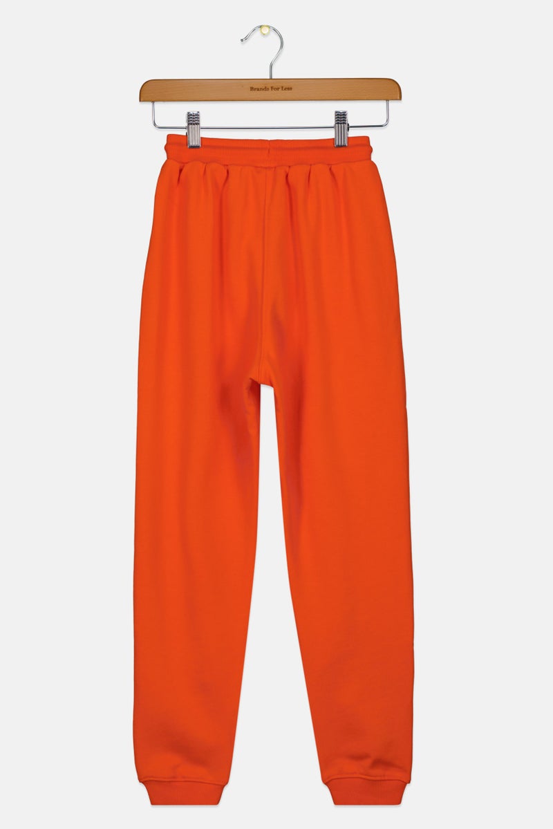 Reebok Kids Girl Sportswear Fit Brand Logo Sweatpants, Bright Orange - Image 2