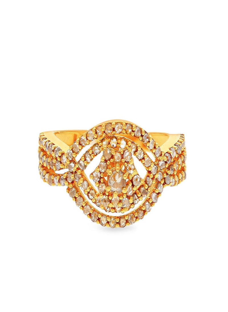 Malabar Gold and Diamonds - 22 Carat 916 Purity Yellow Gold Uncut Diamond Ring EGNPRE460RN1Y14 For Women - Image 1