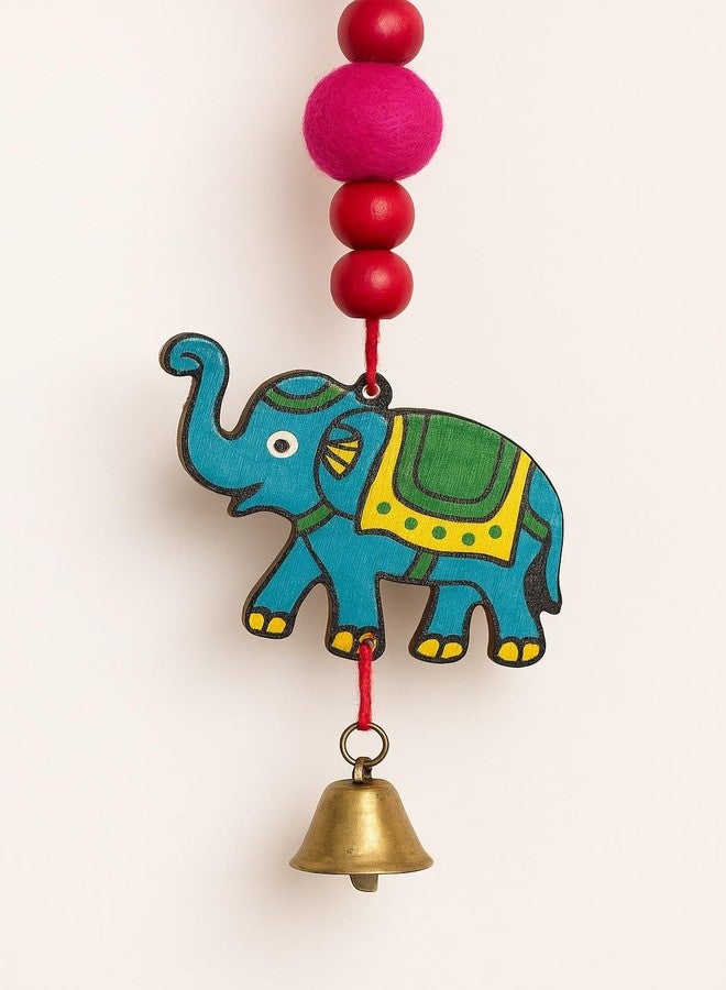 CDM Decorative Toran for Door – Colorful Beaded Elephant Wall Hanging with Bells | Handmade Traditional Bandhanwar for Home Décor, Pooja, Festivals & Gifting - Image 5