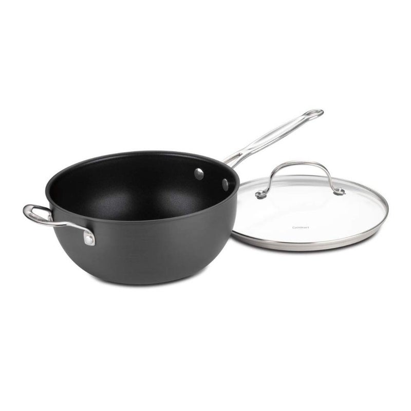 Cuisinart Chefs Classic Nonstick HardAnodized 4Quart Chefs Pan with Helper Handle and Glass Cover