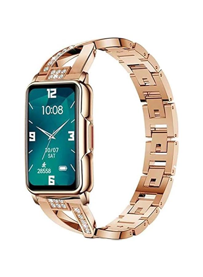 Fitness Tracker Smart Bracelet for Women Stylish Beautiful Ladies Smart Watch with Pedometer Message Notification Stainless Steel Strap - Image 1