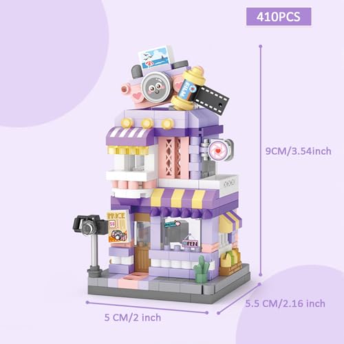 MEIEST 4 Mini City Shop Street View Building Blocks Model Set,Simulation Architecture Collection Particle Construction Building Bricks Toy,Home Decoration - Image 4