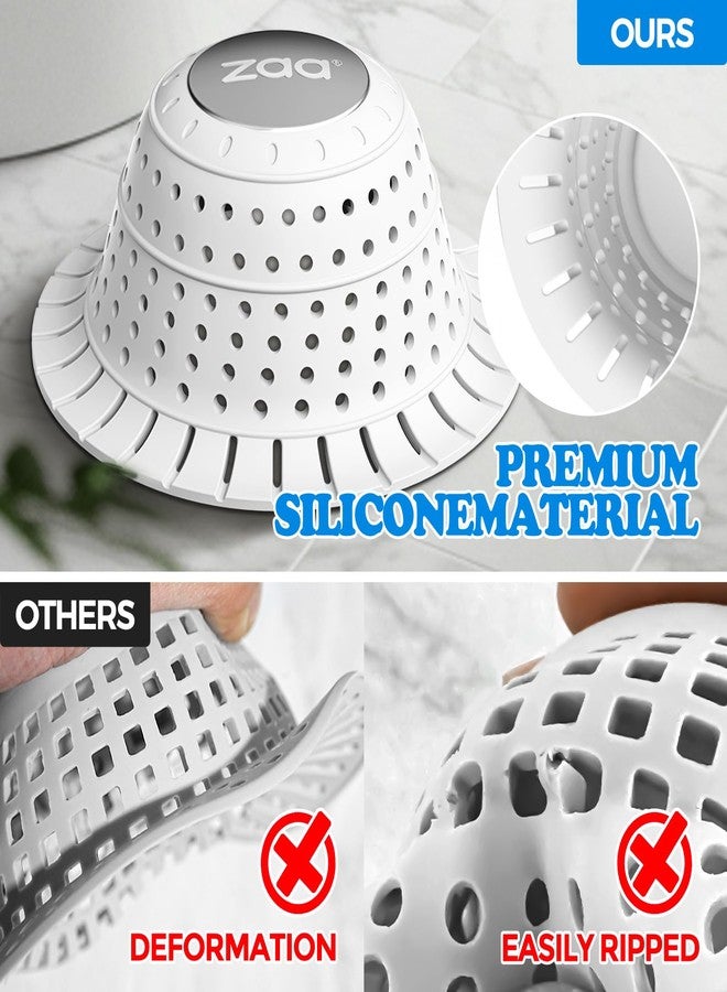 zaa Bathtub Drain Hair Catcher, Silicone Collapsible 1 Pack Drain Protector for Pop-Up and Regular Drains of Shower, Bathtub, Tub, Bathroom, Sink, White - Image 5
