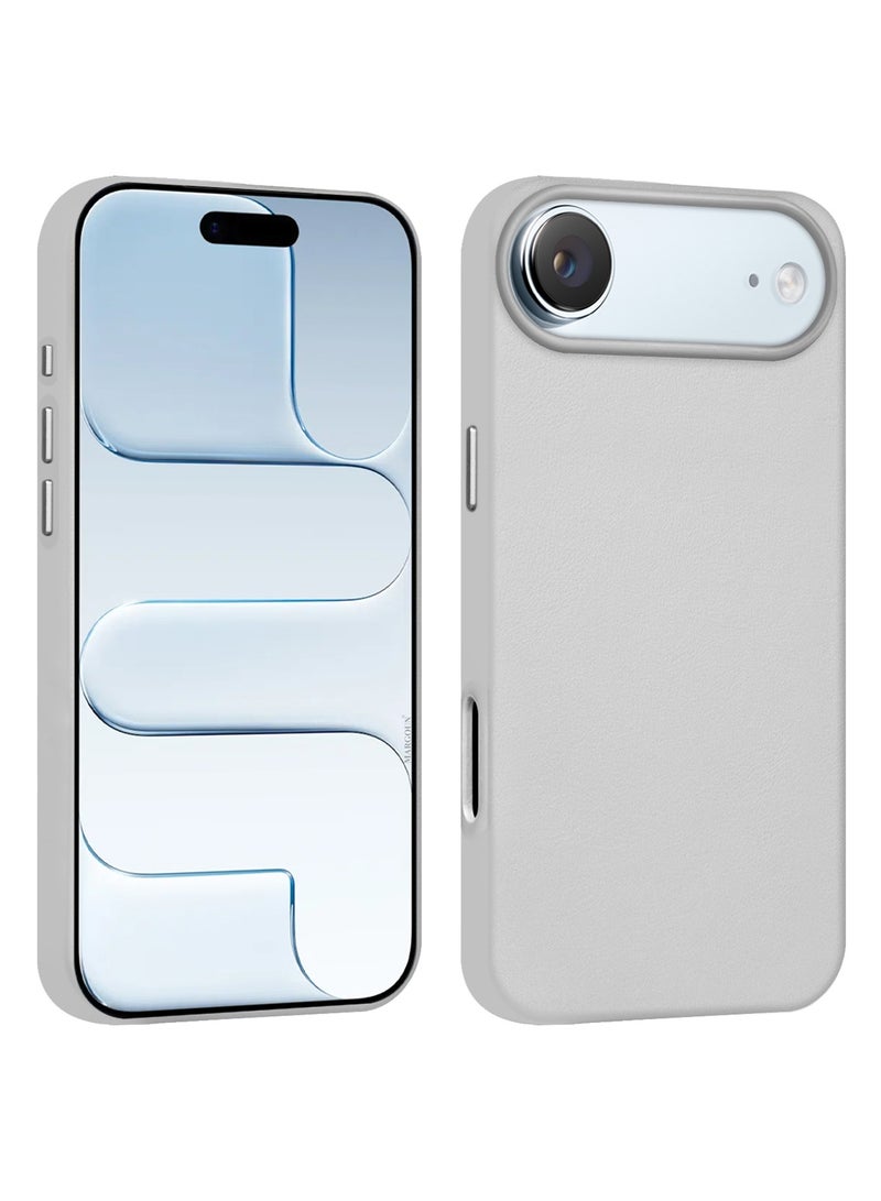 CATANES Premium Leather Case for iPhone 17 Air – Shockproof - Waterproof - Matte Finish - Anti-Slip - Slim Fit - Natural Titanium - Image 4