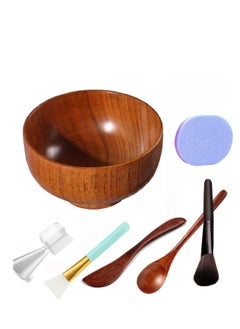 SYOSI Face Mask Mixing Bowl Set 5 In 1 DIY Clay Mask Mixing Kit Facial Bowl With Mask Brush And Stirring Spatula Bamboo Mask Mixing Tools For Mixing Clay Mask DIY  - Image 1