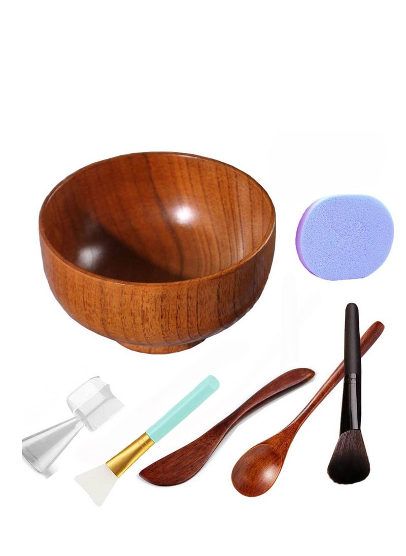 SYOSI - Face Mask Mixing Bowl Set 5 In 1 DIY Clay Mask Mixing Kit Facial Bowl With Mask Brush And Stirring Spatula Bamboo Mask Mixing Tools For Mixing Clay Mask DIY - Image 1