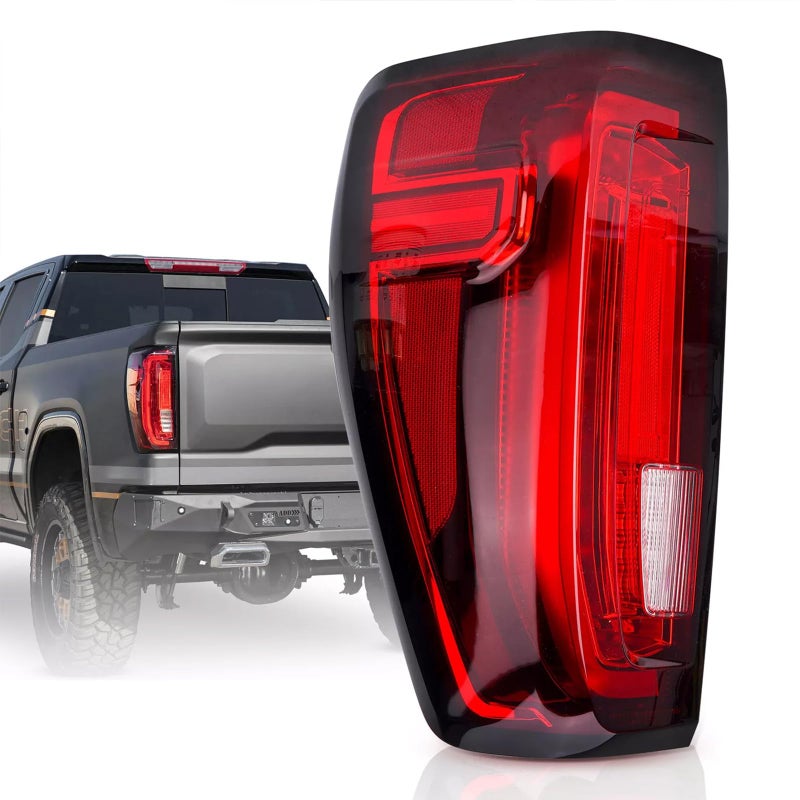 LED Tail Lights for 20192024 GMC Sierra 1500 2500HD 3500HD Taillights wFactory LED Models Only Rear Stop Brake Lamp Side Marker Bulbs Replace 84565921 GM2800310 Left Driver Side