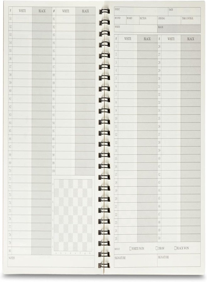 A&A 4 Pack Chess Scorebook, 50 Games Recordable, 100 Moves Per Game, Eye-Protection Chess Scorebook / 5.5 x 8.25 in. - Image 4