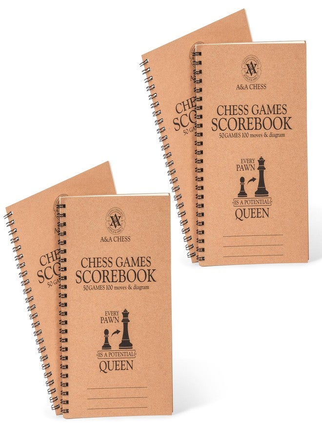 A&A 4 Pack Chess Scorebook, 50 Games Recordable, 100 Moves Per Game, Eye-Protection Chess Scorebook / 5.5 x 8.25 in. - Image 1