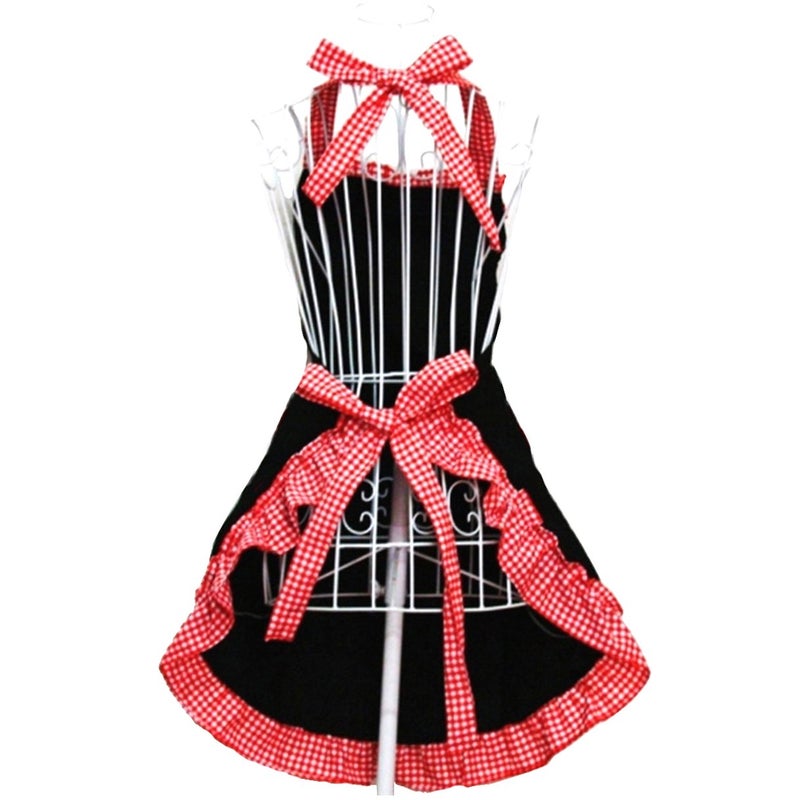 Hyzrz Cute Retro Lovely Vintage Ladies Kitchen Flirty Vintage Aprons for Women Girls with Pockets for Mothers Day Gift (Multicolor)