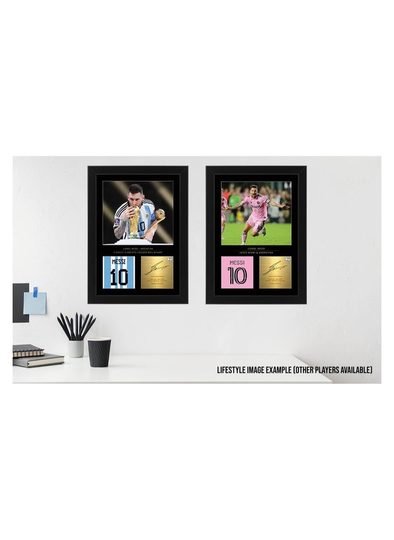 HWC Trading Lionel Messi A4 Framed Photo Display Reproduced Digital Signature Gift For Miami and Argentina Fans  - Image 2