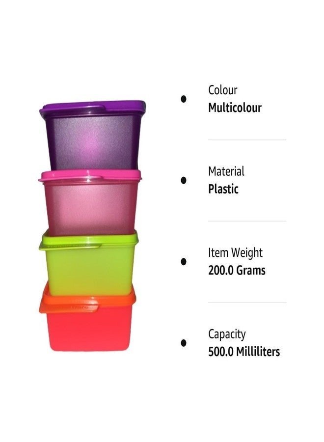 Tupperware . Keep Tab Small 500Ml Capacity- Set Of 4 Pc, Plastic, Blue - Image 5