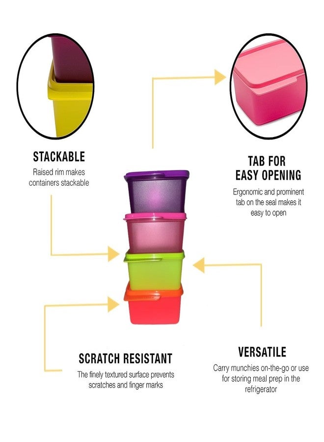 Tupperware . Keep Tab Small 500Ml Capacity- Set Of 4 Pc, Plastic, Blue - Image 3