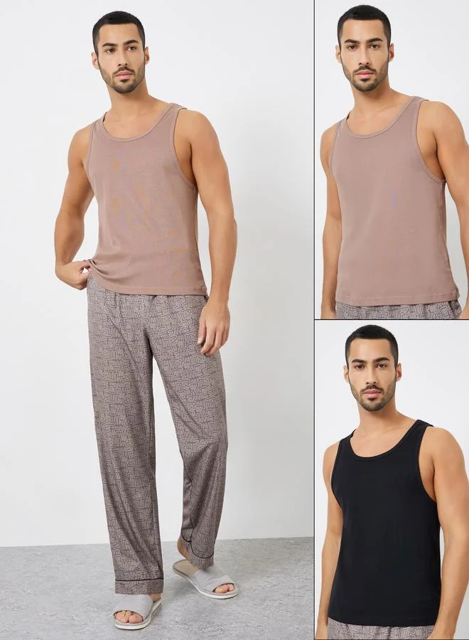 Pack of 2 - Solid Cotton Vest