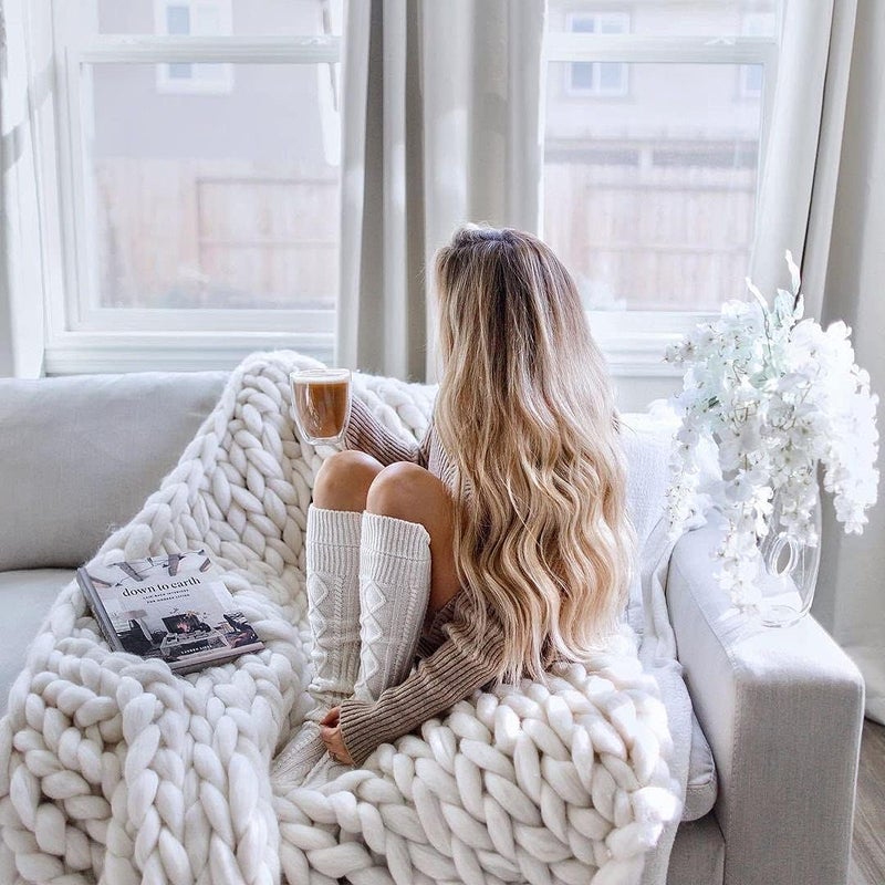 Pcavin Thigh High Socks for Women Cable Knit Over the Knee Boot Socks, Long Warm Leg Warmers Winter - Image 5